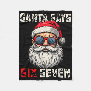 Couverture Polaire Père Noël dit six sept Noël drôle 67 Meme Xmas 