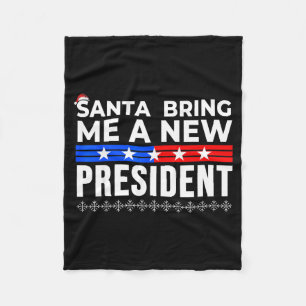 Couverture Polaire Père Noël drôle, apporte-moi un nouveau président
