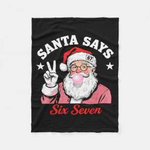 Couverture Polaire Père Noël drôle dit six sept Noël 67 Meme Xmas