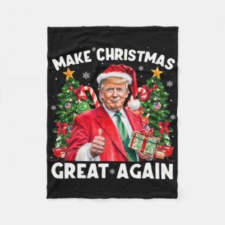 Couverture Polaire Père Noël drôle Trump 2025 Faire Noël de nouveau g