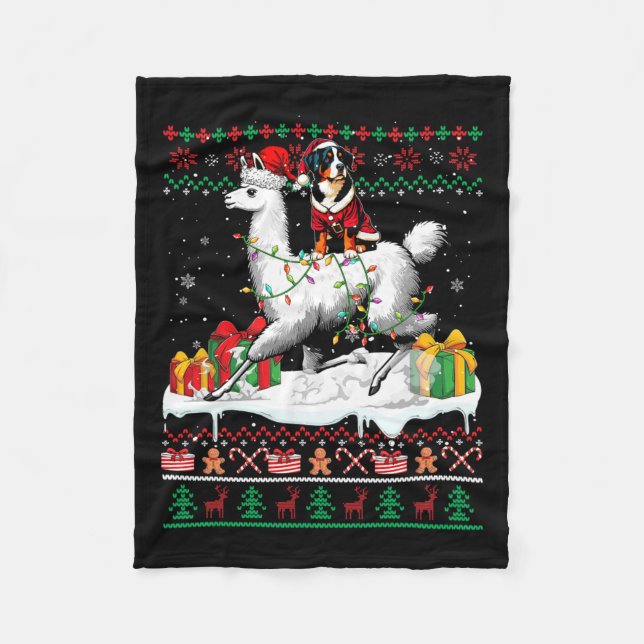 Couverture Polaire Père Noël Entlebucher Mountain Riding Llama Christ (Devant)
