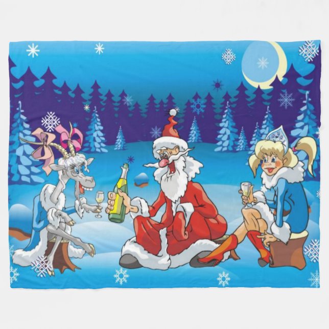 Couverture Polaire père Noël épouvantable (Devant (Horizontal))