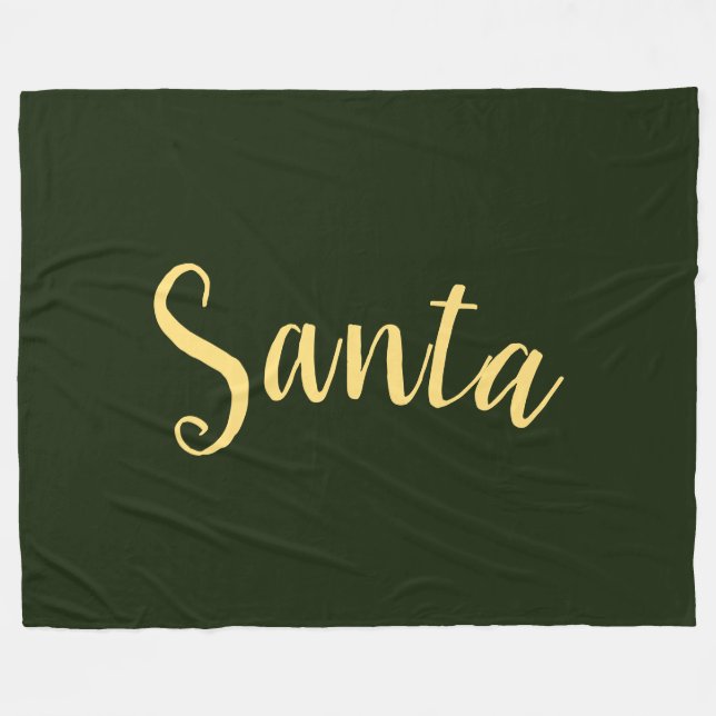 Couverture Polaire PÈRE NOËL Festive Moderne Script Sur Deep Forest G (Devant (Horizontal))
