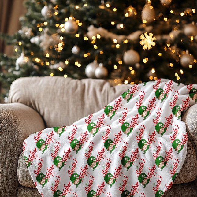Couverture Polaire Père Noël Helper Christmas Elf Red Green (Santa's Helper Christmas Elf Red Green Fleece Blanket)