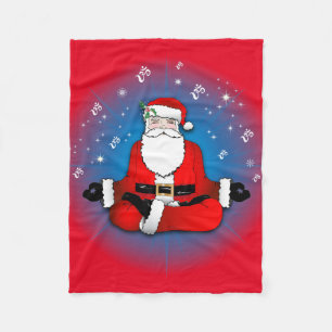 Couverture Polaire Père Noël Méditation Fleece Blanche