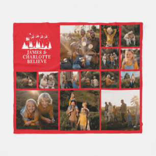 Couverture Polaire Père Noël Noël traditionnel croire photo collage