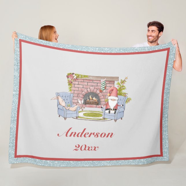 Couverture Polaire Père Noël Nom de famille Année de conservation (En situation)