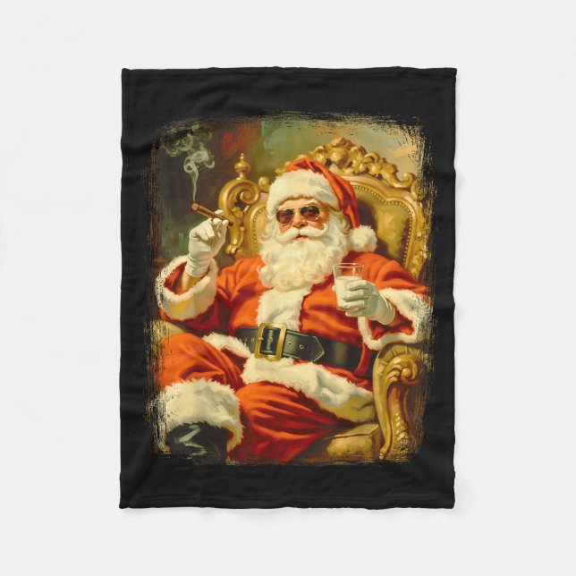 Couverture Polaire Père Noël Patron Vintage Drôle Cool (Devant)