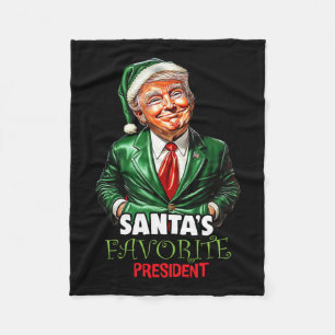 Couverture Polaire Père Noël Président favori Funny Trump Noël X