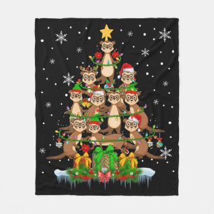 Couverture Polaire Père Noël Reindeer Elf Ferrets Christmas Tree Lumi