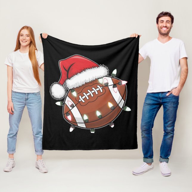 Couverture Polaire Père Noël Sports Christmas American Football Lover (En situation)