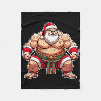 Couverture Polaire Père Noël Sumo Lutteur Japonais Japon Noël Cool