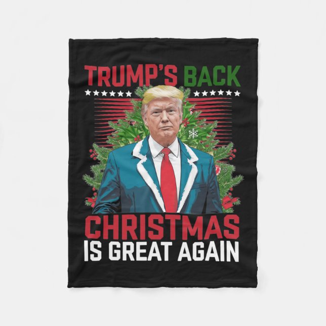 Couverture Polaire Père Noël Trump Danse Rendre Noël super moche (Devant)