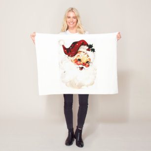 Couverture Polaire Père Noël vintage : charme joyeux des fêtes
