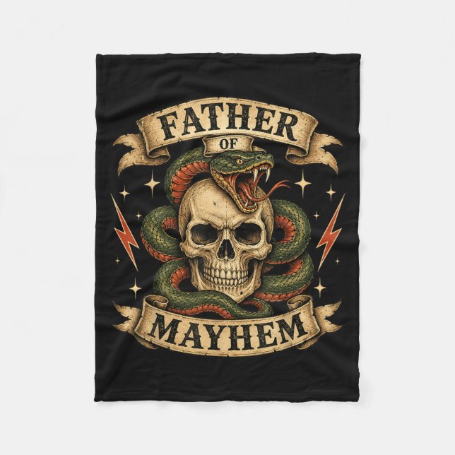 Couverture Polaire Père Rétro Du Crâne Dur De Mayhem Biker Papa (Devant)