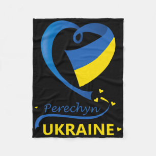 Couverture Polaire Perechyn Ukraine Drapeau National Emblème du Cœur