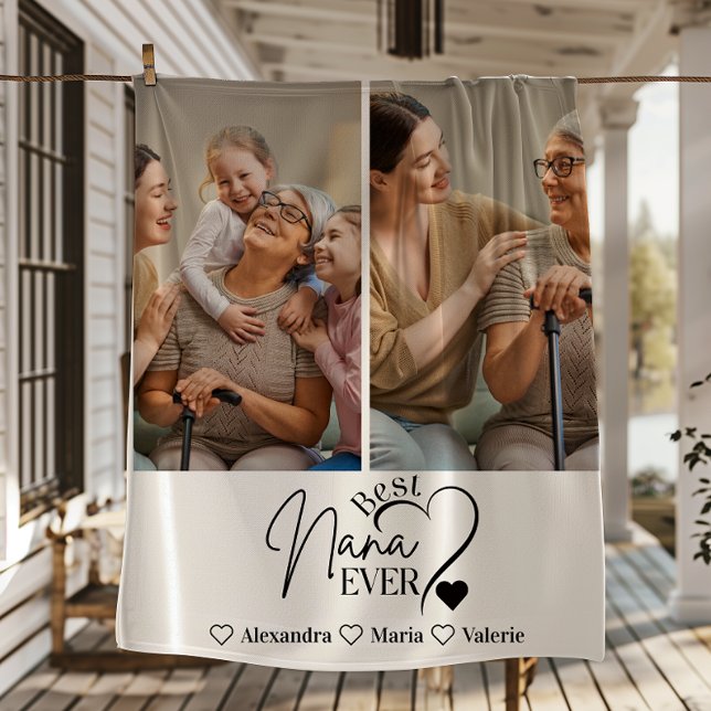Couverture Polaire Peronalized 2 Photo  Best Nana Ever Minimalist (Créateur téléchargé)