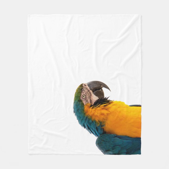 Couverture Polaire Perroquet macaw bleu (Devant)