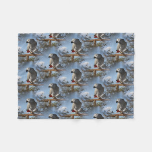 Couverture Polaire Perroquet renversant de gris africain