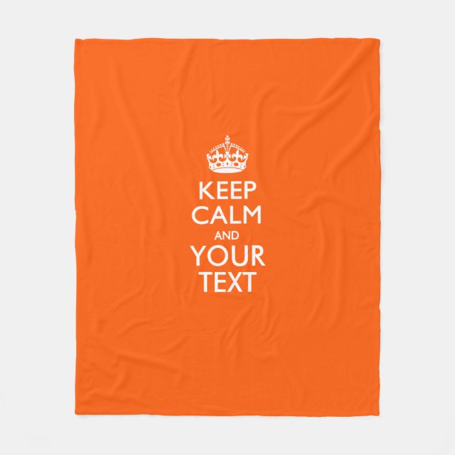 Couverture Polaire Personalisé Conserver Le Calme Et Le Texte Orange (Devant)