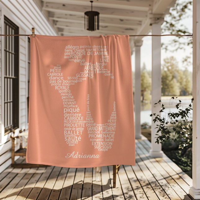 Couverture Polaire Personalized Ballet Shoe Typography  (Créateur téléchargé)