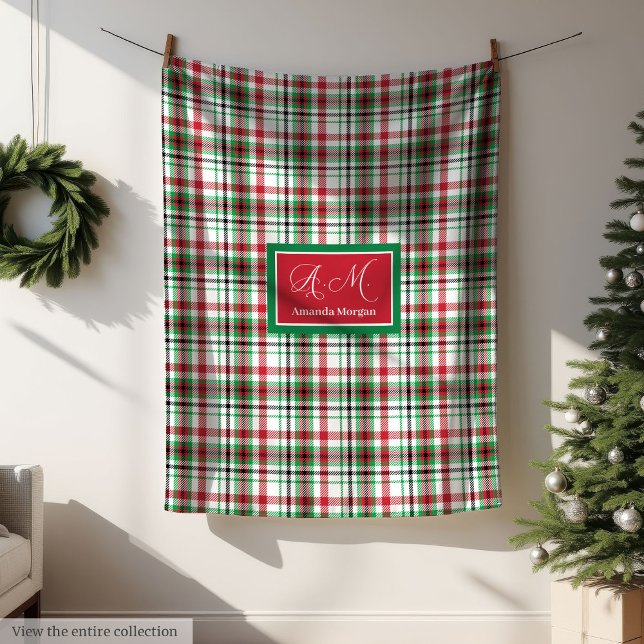 Couverture Polaire Personalized Christmas Blanket Classic Plaid Gift (Personalized Christmas Blanket Classic Plaid Gift)