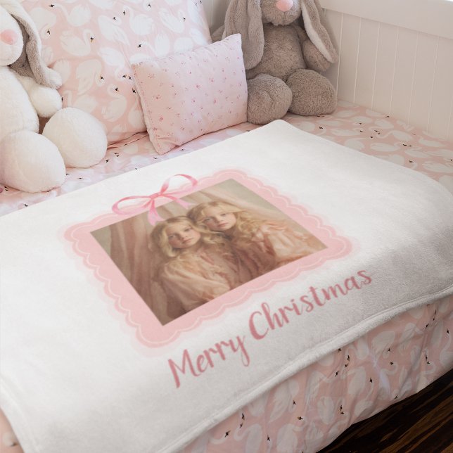 Couverture Polaire Personalized Family Photo Merry Christmas Blanket (Créateur téléchargé)