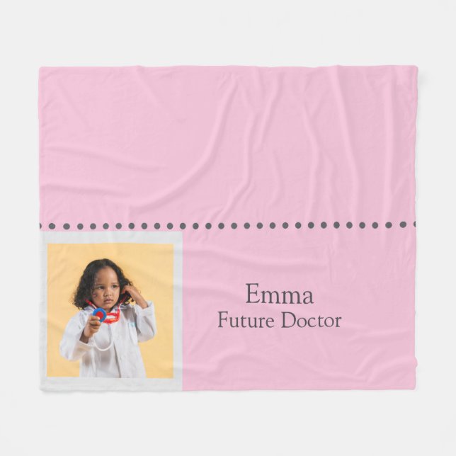 Couverture Polaire Personalized Future Doctor Kids with Name & Photo (Devant (Horizontal))
