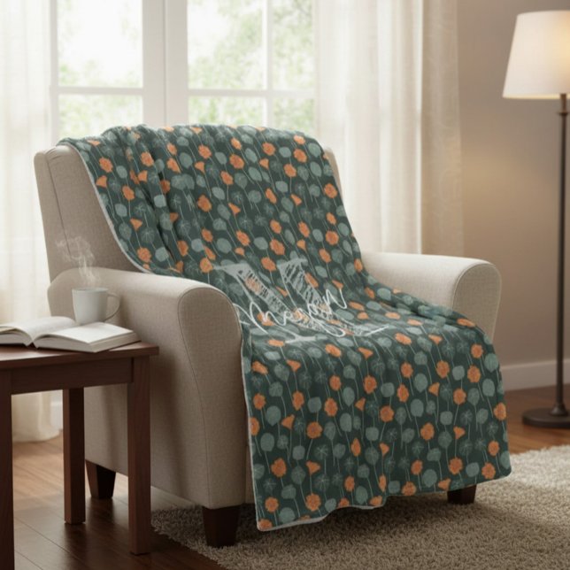 Couverture Polaire Personalized Monogram Floral Doodle Fleece Blanket (Créateur téléchargé)