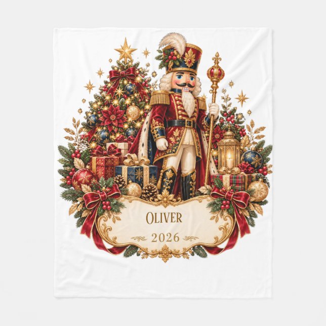 Couverture Polaire Personalized Nutcracker Christmas Blanket with Nam (Devant)