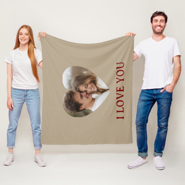 Couverture Polaire Personalized Photo Valentine's Day Fleece Blanket (En situation)