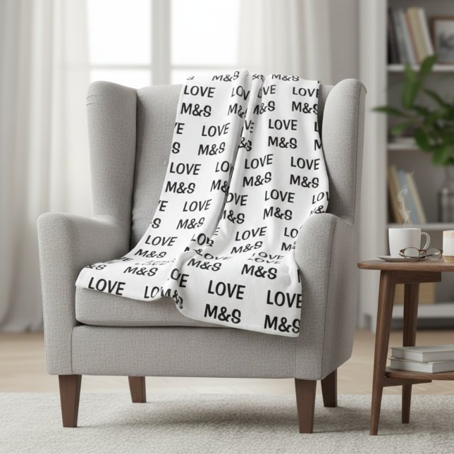 Couverture Polaire Personalized Sherpa Fleece Initial Blanket, Custom (Créateur téléchargé)