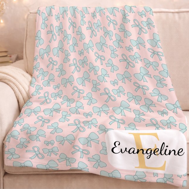 Couverture Polaire Personalized Soft Bow Pastel Aesthetic Pattern (Créateur téléchargé)