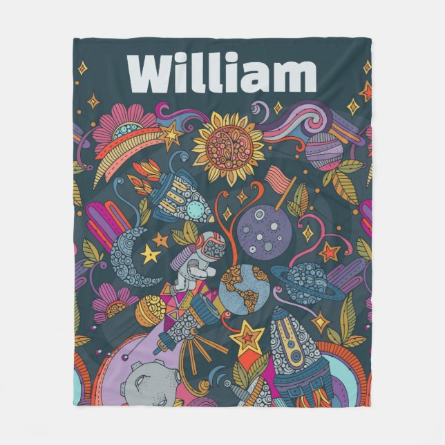 Couverture Polaire Personalized Space Name Poster for Kids  (Devant)