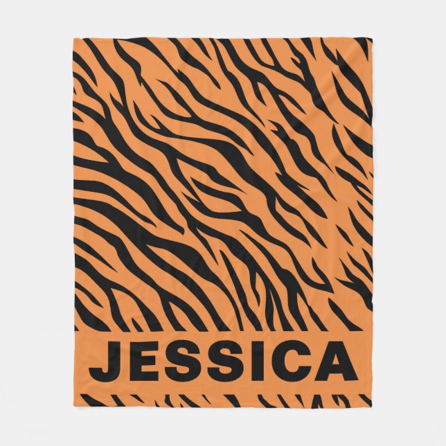 Couverture Polaire Personalized Tiger Stripes Orange Black Animal (Devant)