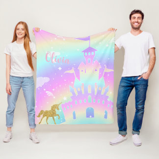 Couverture Polaire personalized unicorn blanket - girls unicorn gift