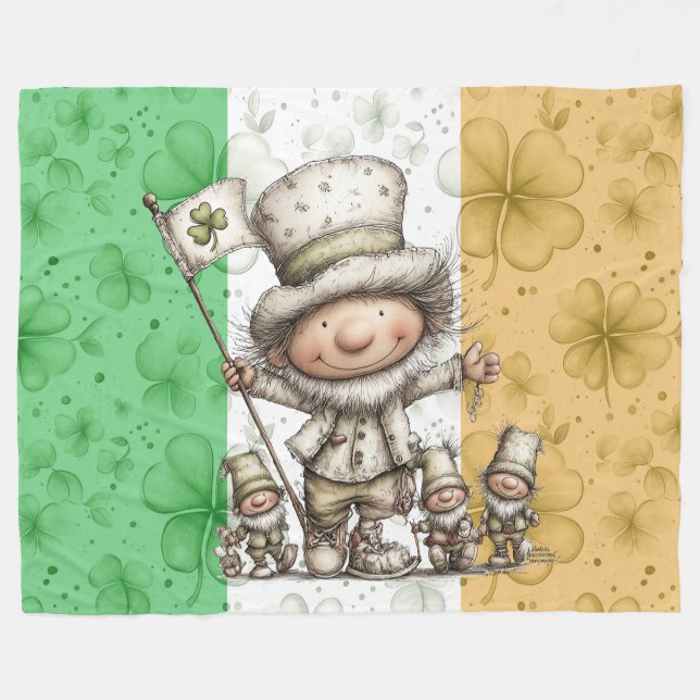 Couverture Polaire Personnages fantaisistes de la Saint-Patrick  (Devant (Horizontal))