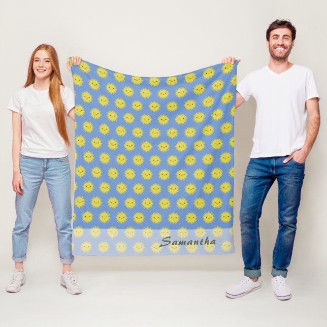 Couverture Polaire Personnalisable Happy Sun Motif (En situation)