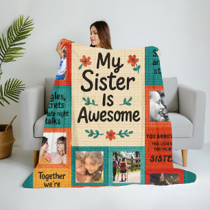 Couverture Polaire Personnalisable Photo Soeur Blanche