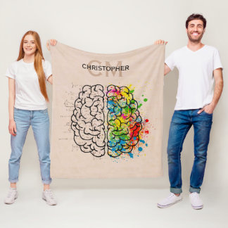 Couverture Polaire Personnalisation du cerveau humain gauche et droit