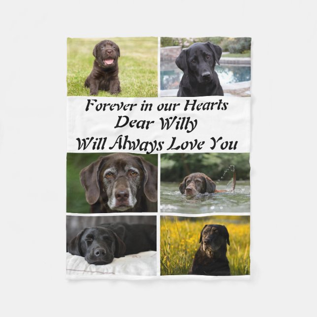 Couverture Polaire Personnalisation moderne Pet Memorial 6 Photo Coll (Devant)