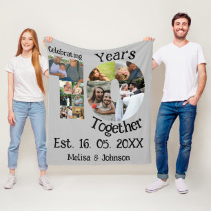 Couverture Polaire Personnalisé 10e anniversaire mariage 11 photo col