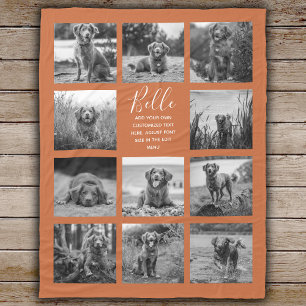 Couverture Polaire Personnalisé 11 Photo Collage Brûlé Orange