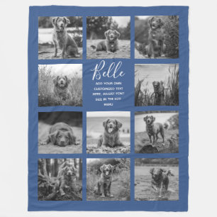 Couverture Polaire Personnalisé 11 Photo Collage classique bleu