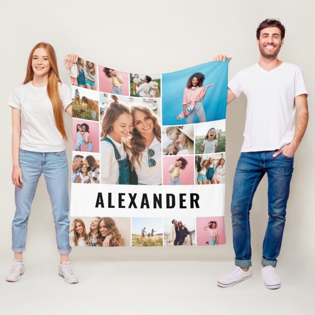 Couverture Polaire Personnalisé 16 photo meilleur ami moderne minimal (En situation)