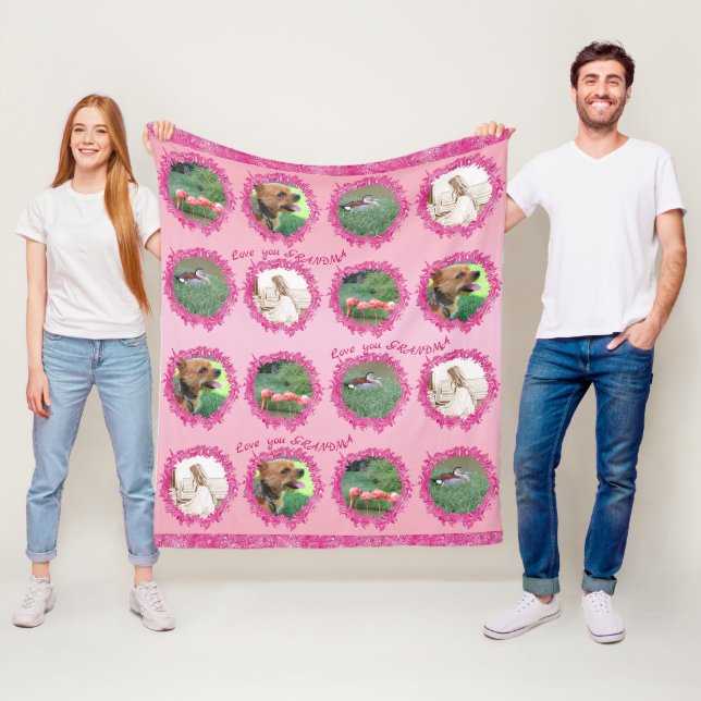 Couverture Polaire Personnalisé 4 photo texte personnalisé vous aimez (En situation)