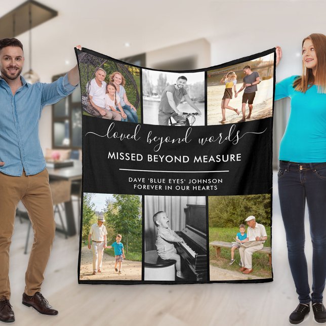 Couverture Polaire Personnalisé 6 Photo Aimée Au-Delà Des Mots Noirs (Créateur téléchargé)