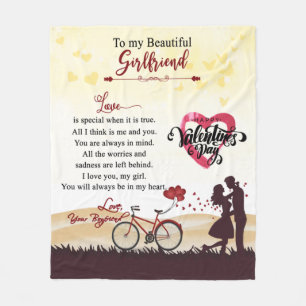 Couverture Polaire Personnalisé À Ma Belle Blanche De Petite Amie