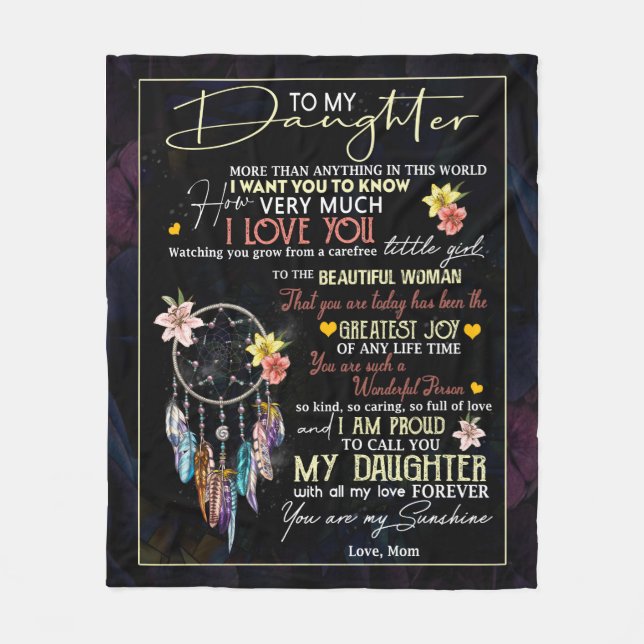 Couverture Polaire Personnalisé À Ma Fille Amour De Maman (Devant)