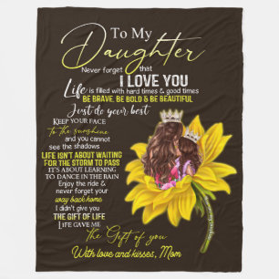 Couverture Polaire Personnalisé À Ma Fille Amour De Maman Sunflowe